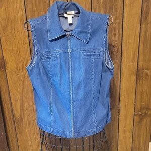 Talbots Blue Denim Vest